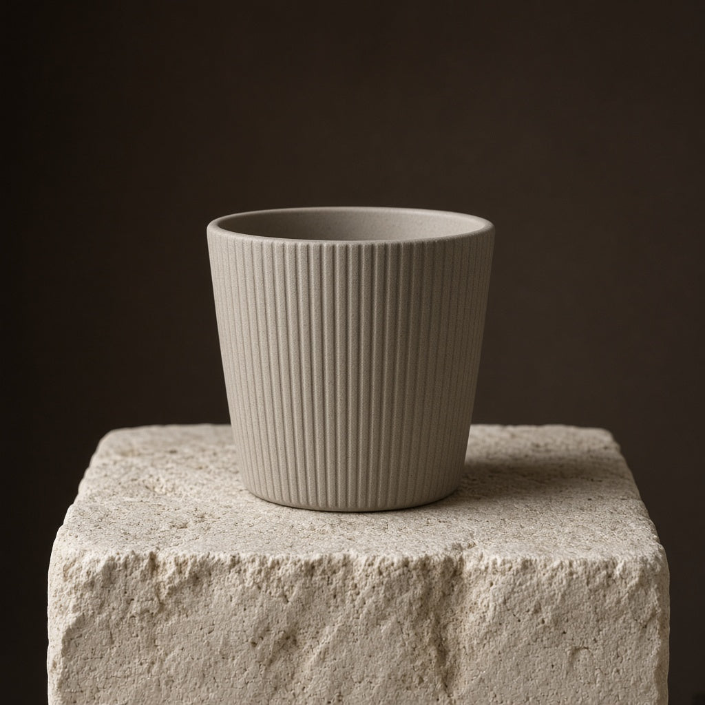 Ribbed Ceramic Planter